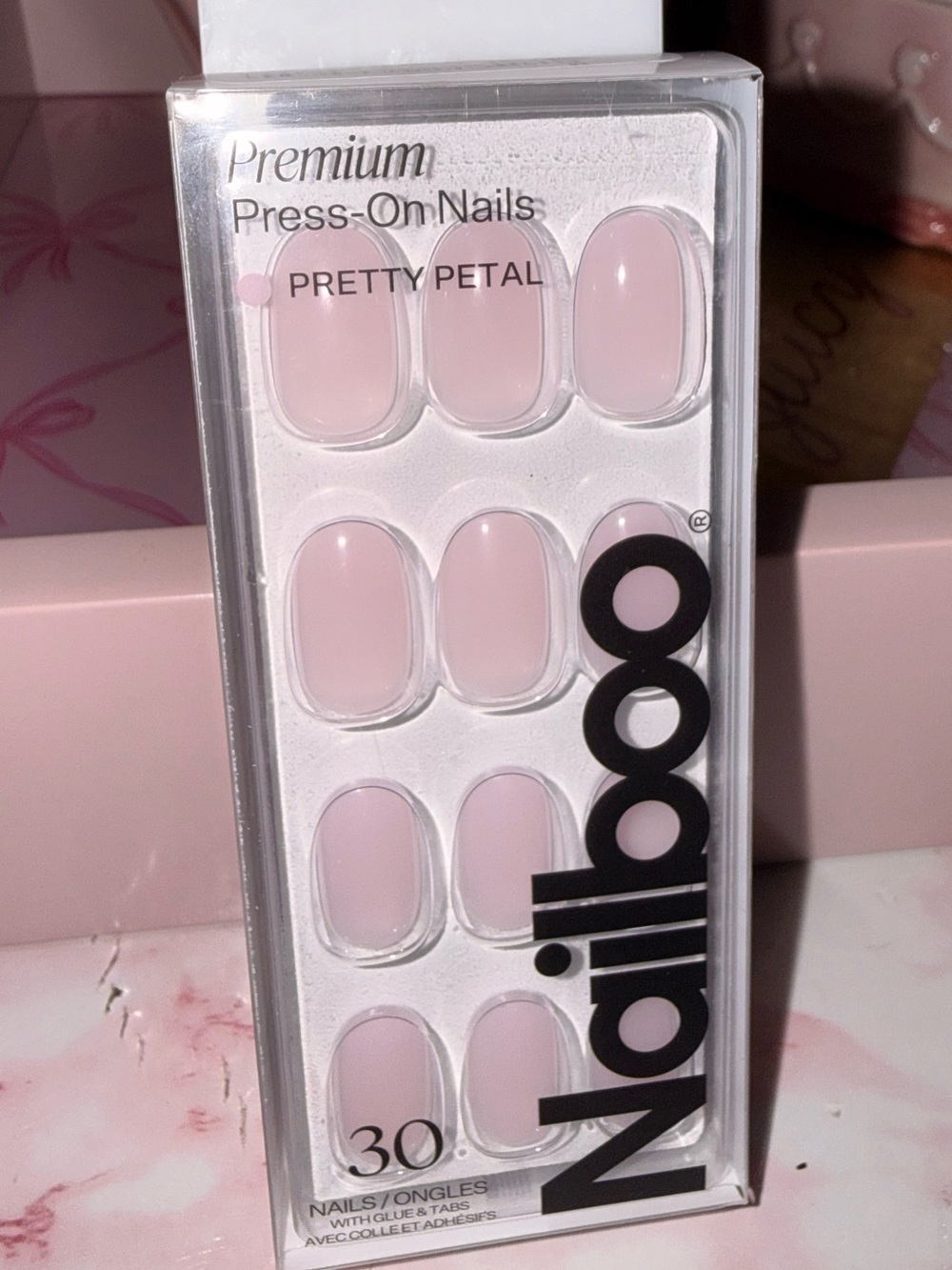 Nailboo Premium Press-On Nails - Pretty Petal Pink